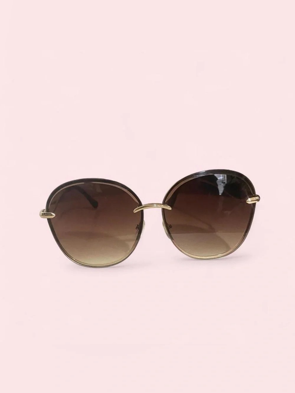 Round Gradient Brown Women’s Sunglasses - Unbranded